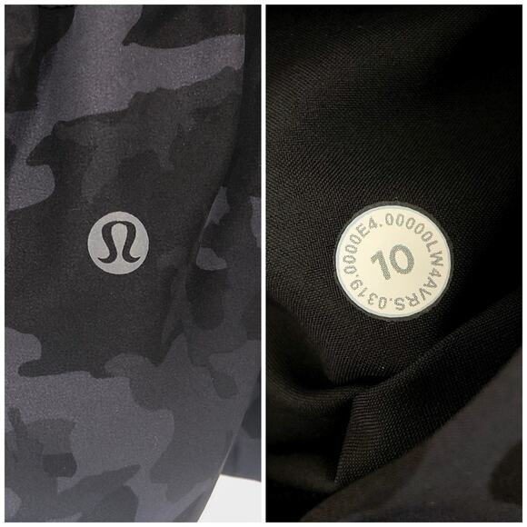 Lululemon Pack It Up Jacket Camo Zip Front Lightweight Size 10 Black Grey W4AVRS - Picture 12 of 16